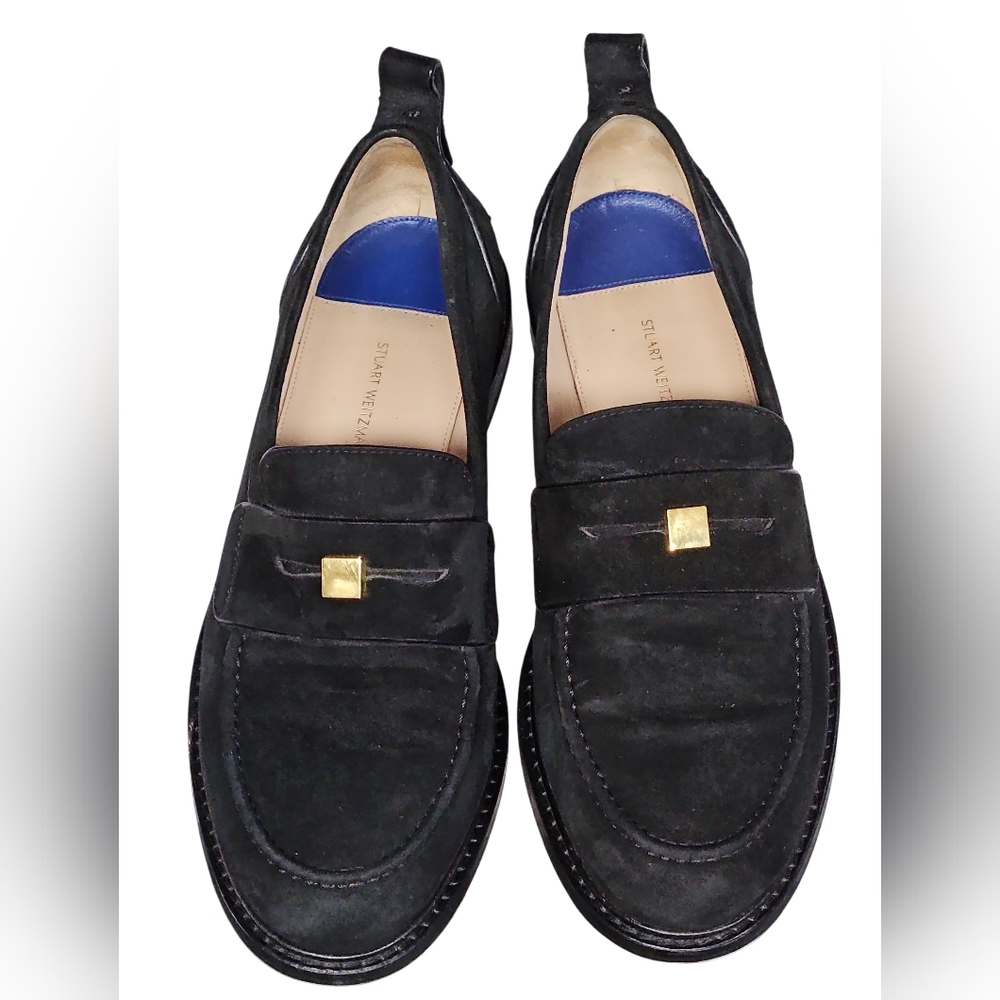 Stuart Weitzman Black Suede Loafers YW 40650 Size 8